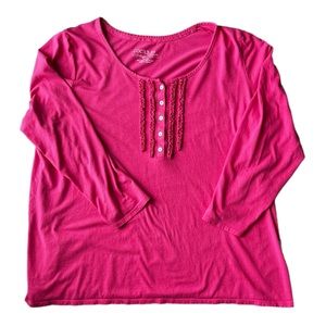 Cacique intimates sleepwear hot pink shirt Size 18/20